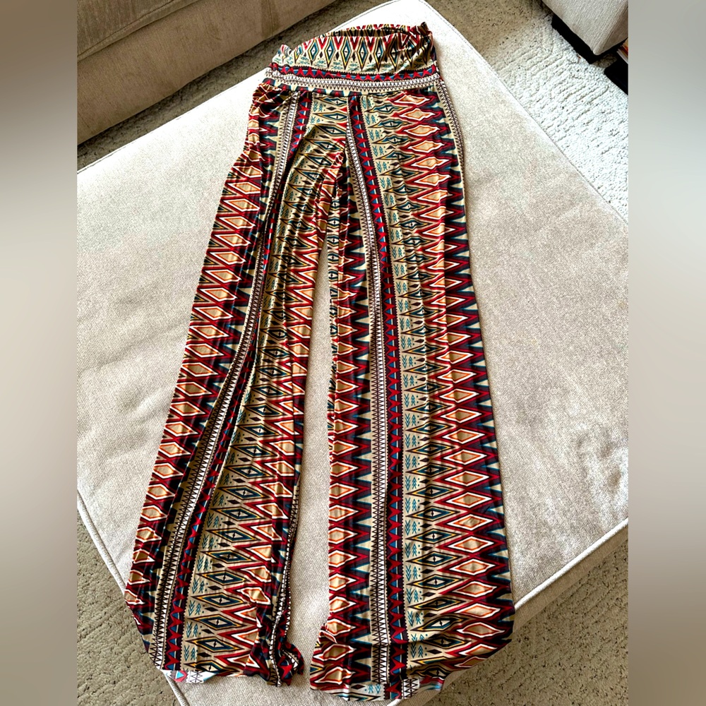 Multicolor Geometric Women's Pants